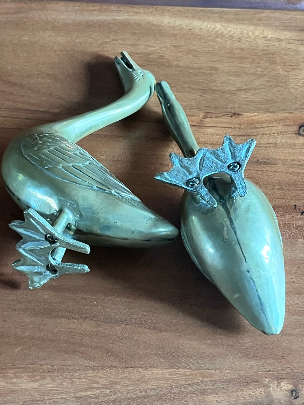 Vintage Brass Goose Figurines Set of 2 Mid Century Hollywood Regency Decor 9” - Picture 12 of 16